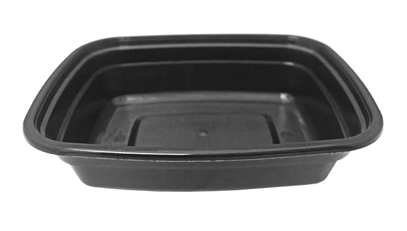 12 oz. Rectangular Black Container With Lid Combo 150/CS