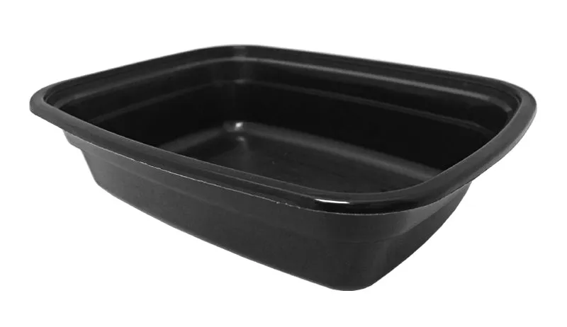 12 oz. Rectangular Black Container With Lid Combo 50/PK