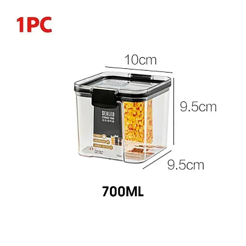 15.5-60.8 Fl Oz Plastic Food Storage Box Sets Stackable Kitchen Sealed Jar Containers