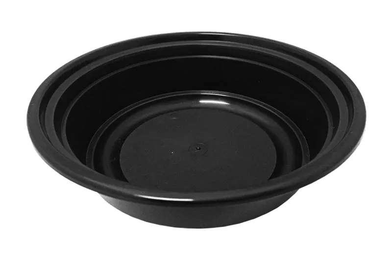 16 oz. Round Black  6" Container With Lid Combo 50/PK