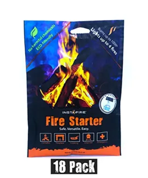 (18 Packs) Insta-Fire Granulated Fire Starter, All Natural, Eco-Friendly, Lights up to 48 Total Fires in Any Weather, Awarded 2017 Fire Starter of The Year