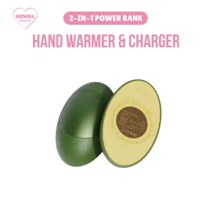 2-IN-1 Power Bank: Avocado/ Football  2,500 mAH Portable Charger, Hand Warmer