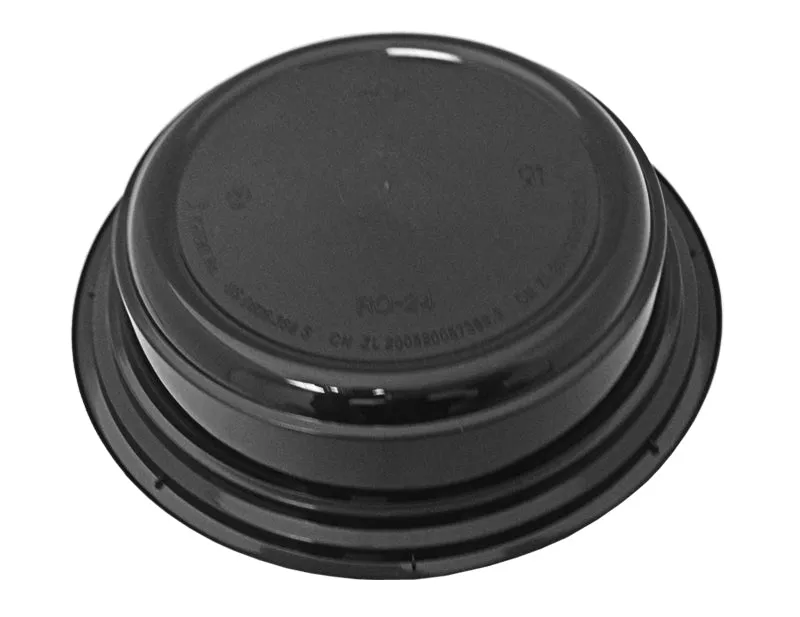 24 oz. Round Black 7" Container With Lid Combo 150/CS