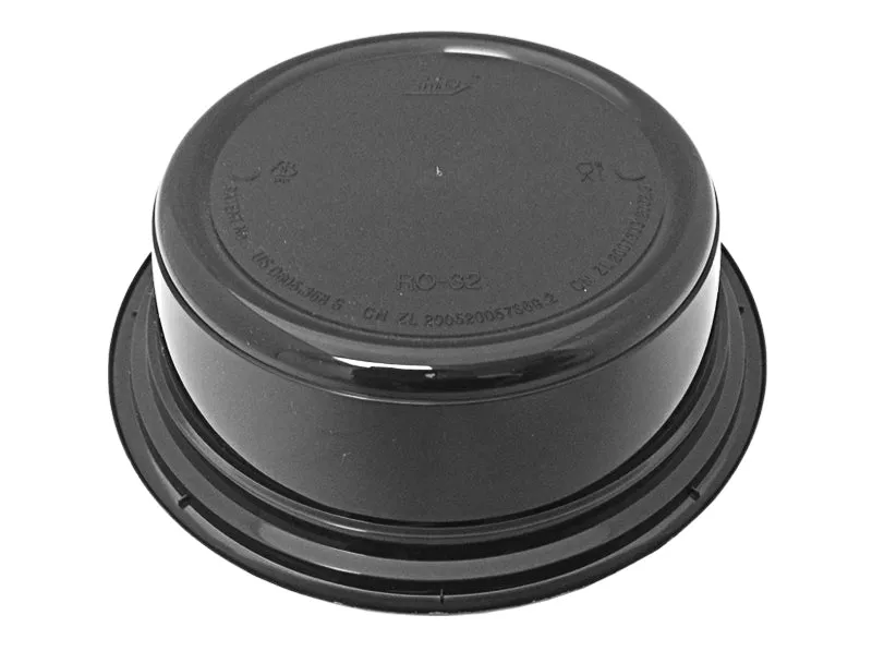 32 oz. Round Black 7" Container w/Lid Combo 150/CS