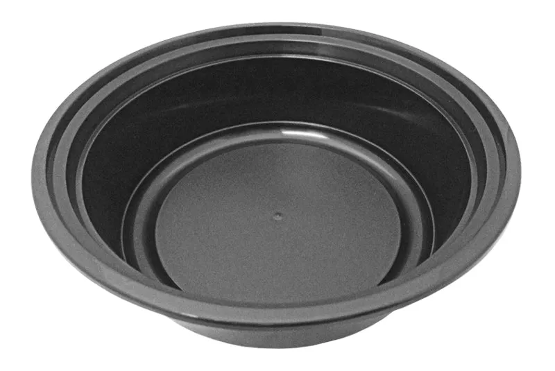 32 oz. Round Black 7" Container w/Lid Combo 50/PK