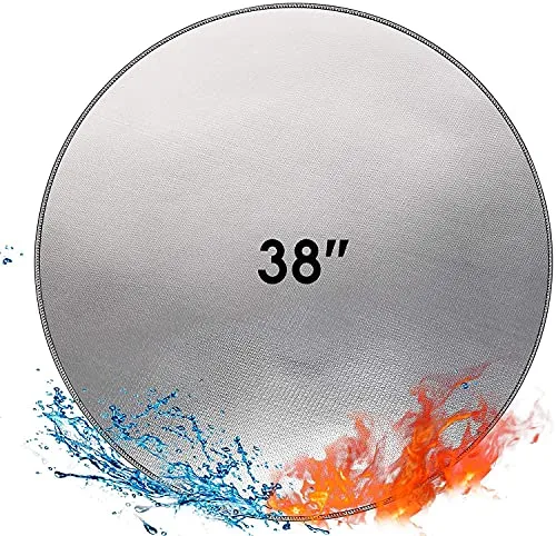 38 Inch Diameter Round Fire Pit Mat for Under Fire Pit Grill Mat BBQ Camping