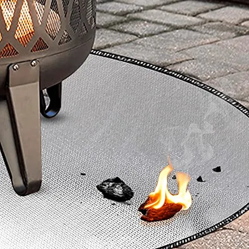 38 Inch Diameter Round Fire Pit Mat for Under Fire Pit Grill Mat BBQ Camping