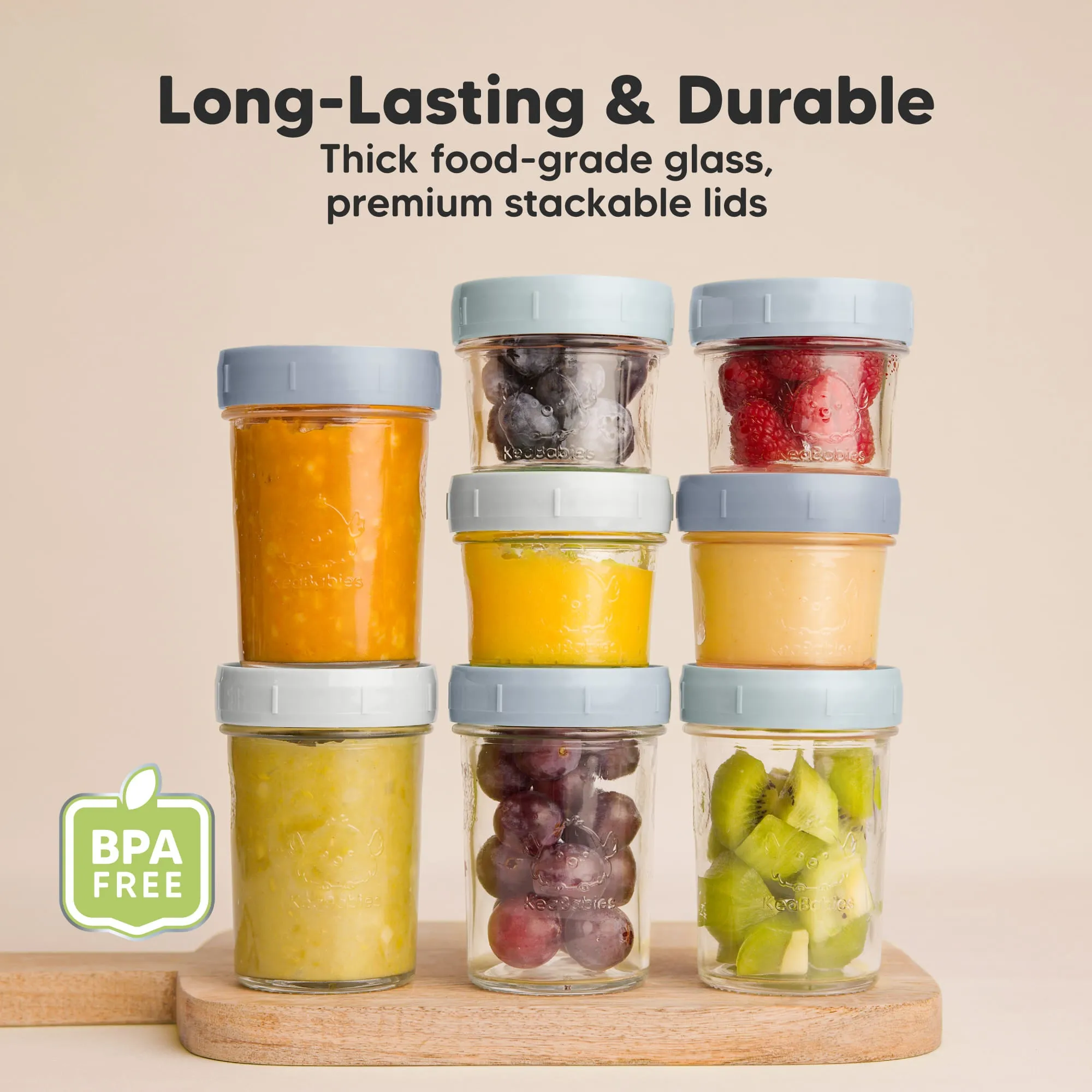 4-Pack Prep Jars Food Glass Containers