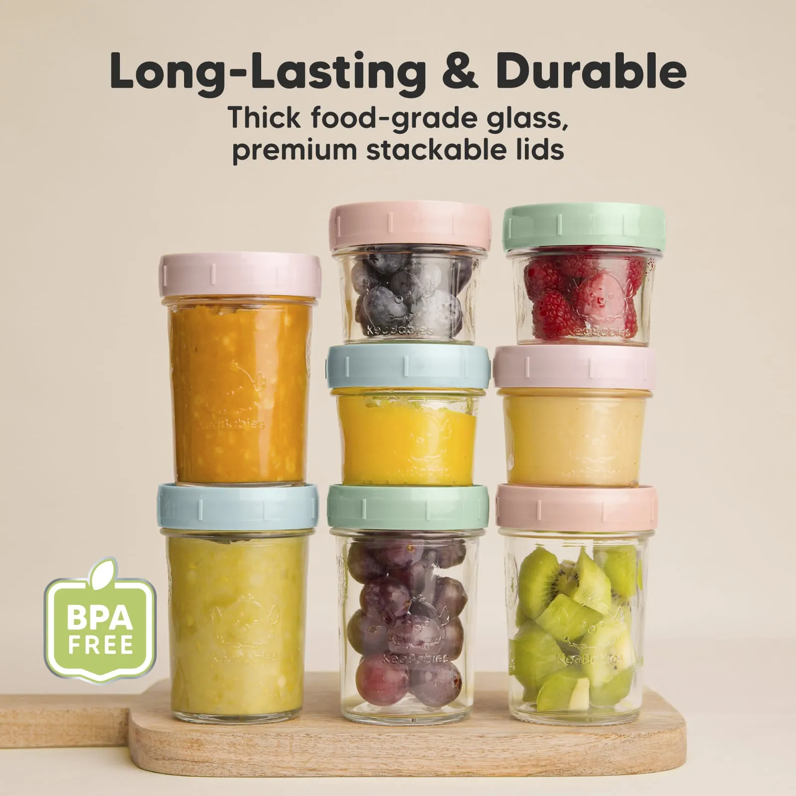 8-Pack Prep Jars Food Glass Containers