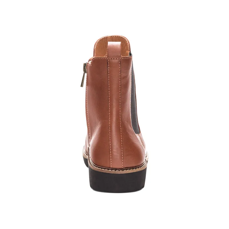 Aetrex Hannah Arch Support Boot Cognac