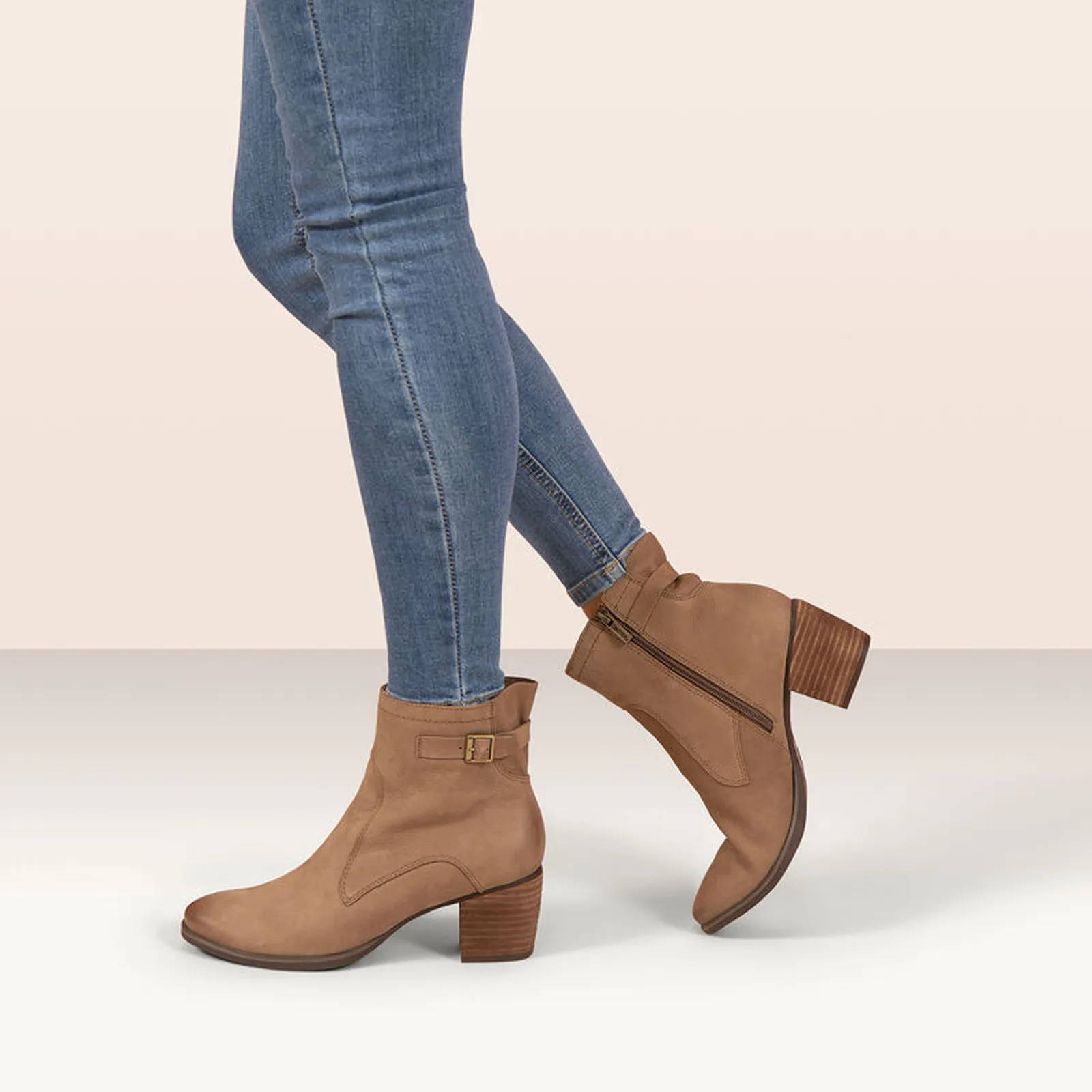 Aetrex Rubi Heeled Ankle Boot (Women) - Taupe