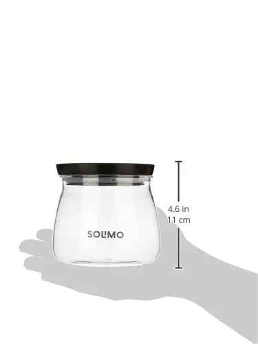 Amazon Brand - Solimo Plastic Storage Jar and Container Set I Air Tight & BPA Free Containers for Kitchen Storage Set I Grocery Kitchen Container Set I Multipurpose Jar,800 Ml Each, Set 4, Black