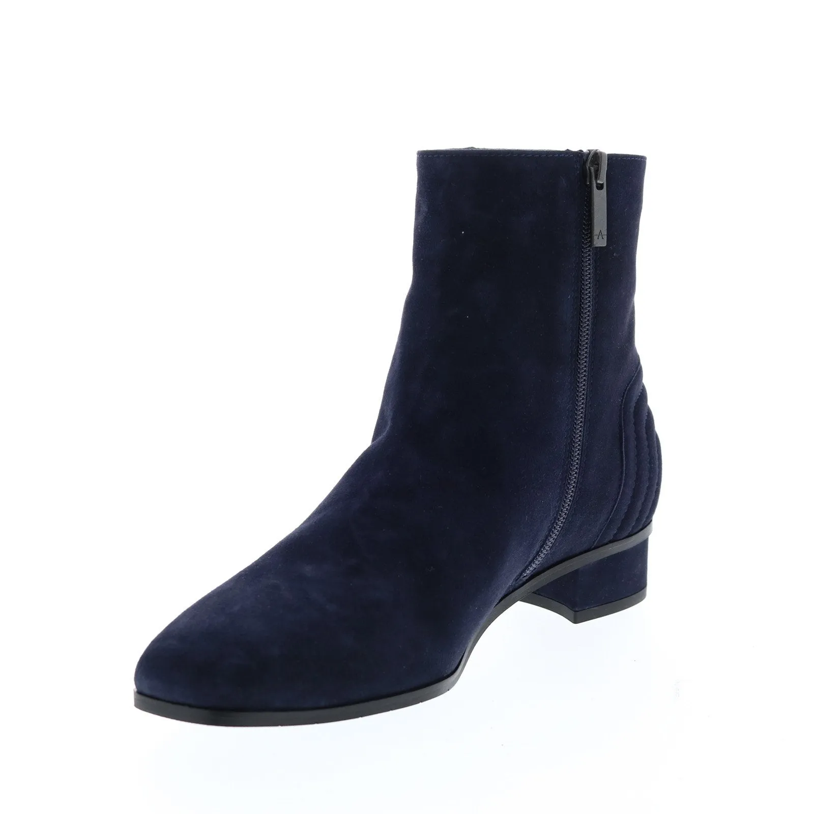 Aquatalia Leana Dress Suede 34L3855-NVY Womens Blue Ankle & Booties Boots Shoes