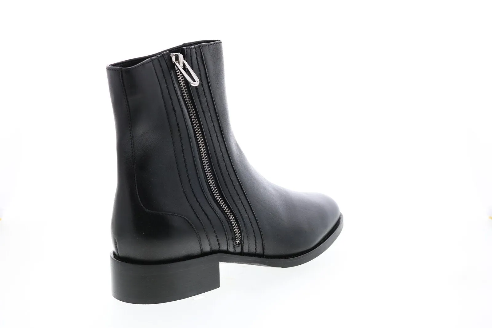 Aquatalia Narina Calf 34L3771-BLK Womens Black Leather Zipper Ankle & Booties Boots