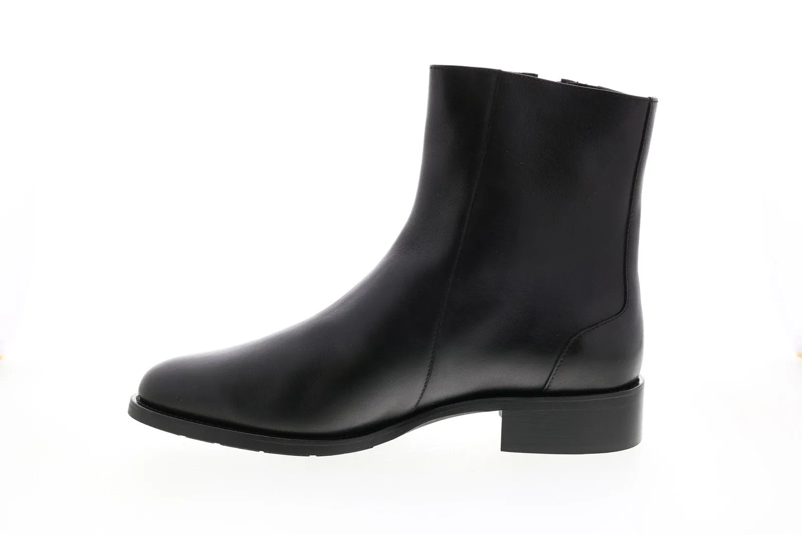 Aquatalia Narina Calf 34L3771-BLK Womens Black Leather Zipper Ankle & Booties Boots