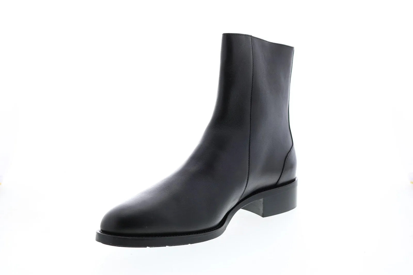 Aquatalia Narina Calf 34L3771-BLK Womens Black Leather Zipper Ankle & Booties Boots