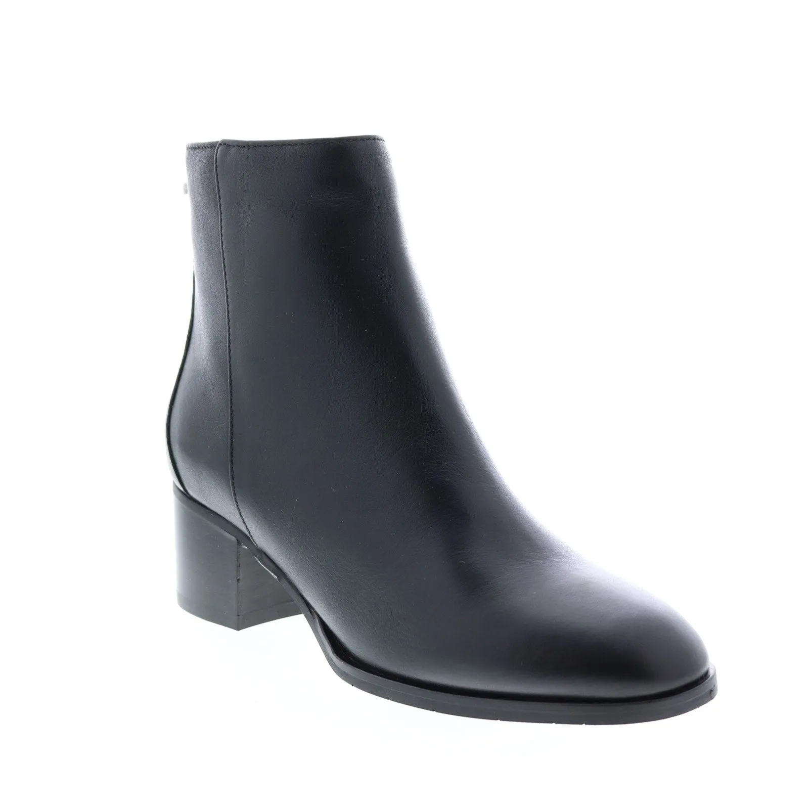 Aquatalia Noelia Calf 34L3576-BLK Womens Black Leather Zipper Ankle & Booties Boots