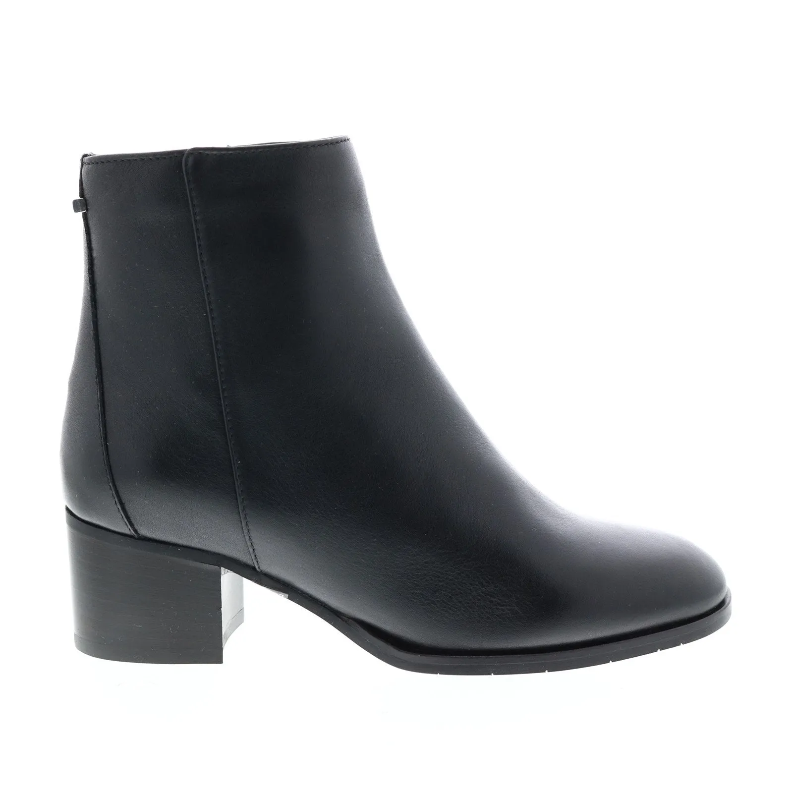 Aquatalia Noelia Calf 34L3576-BLK Womens Black Leather Zipper Ankle & Booties Boots