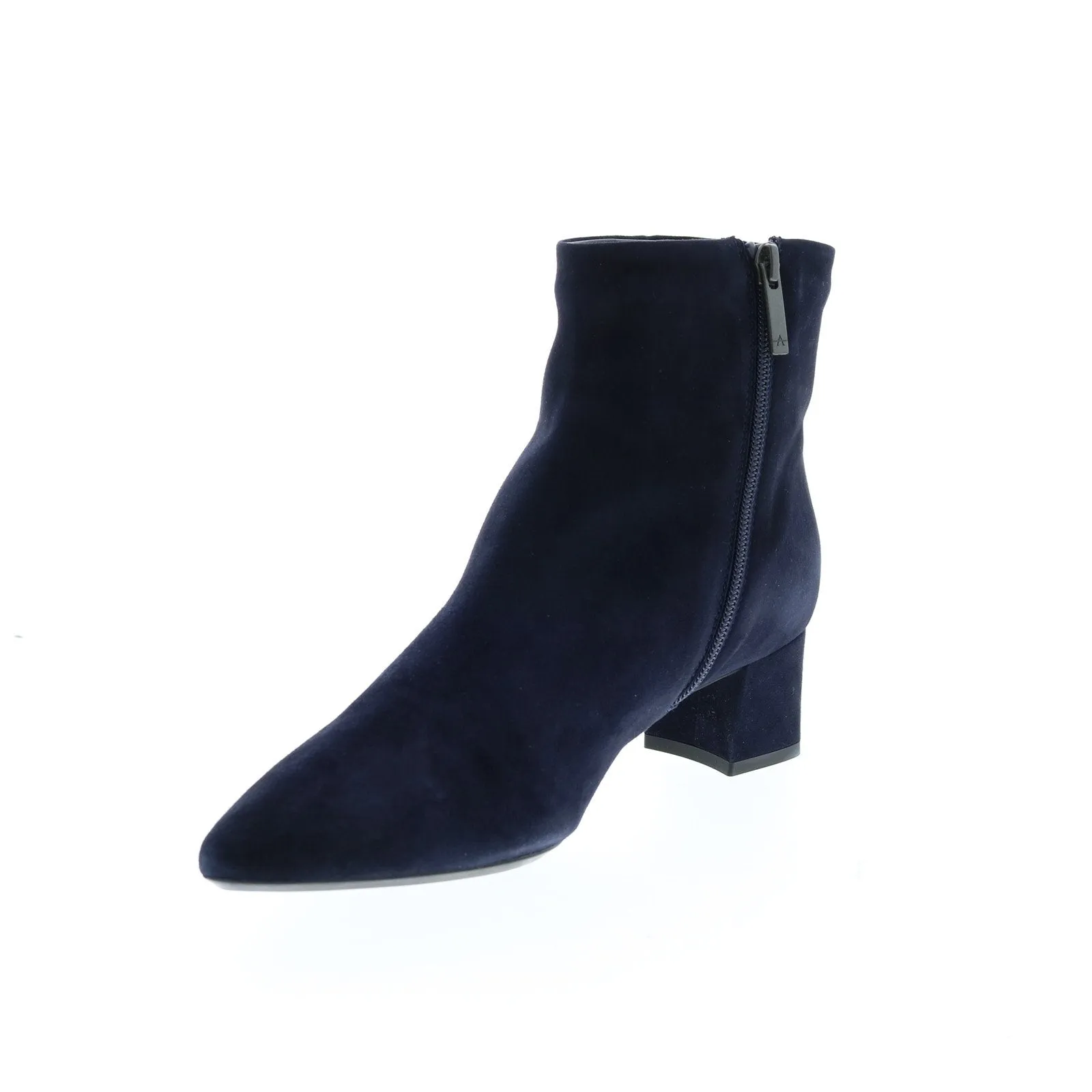 Aquatalia Perlina Dress Suede 34L2771-NVY Womens Blue Suede Zipper Ankle & Booties Boots