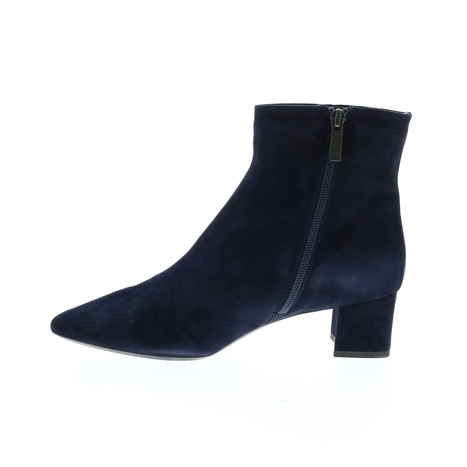 Aquatalia Perlina Dress Suede 34L2771-NVY Womens Blue Suede Zipper Ankle & Booties Boots