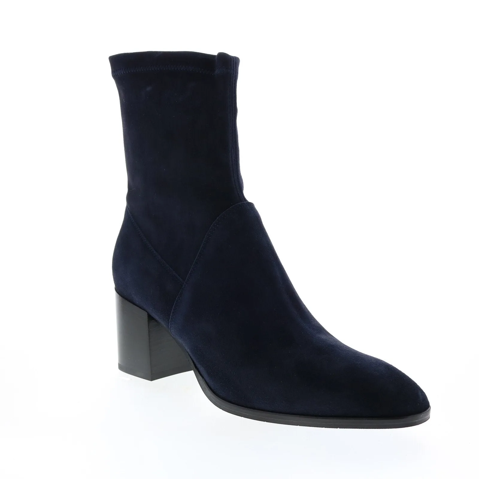 Aquatalia Tia Stretch Suede 34L3219-NVY Womens Blue Suede Zipper Ankle & Booties Boots