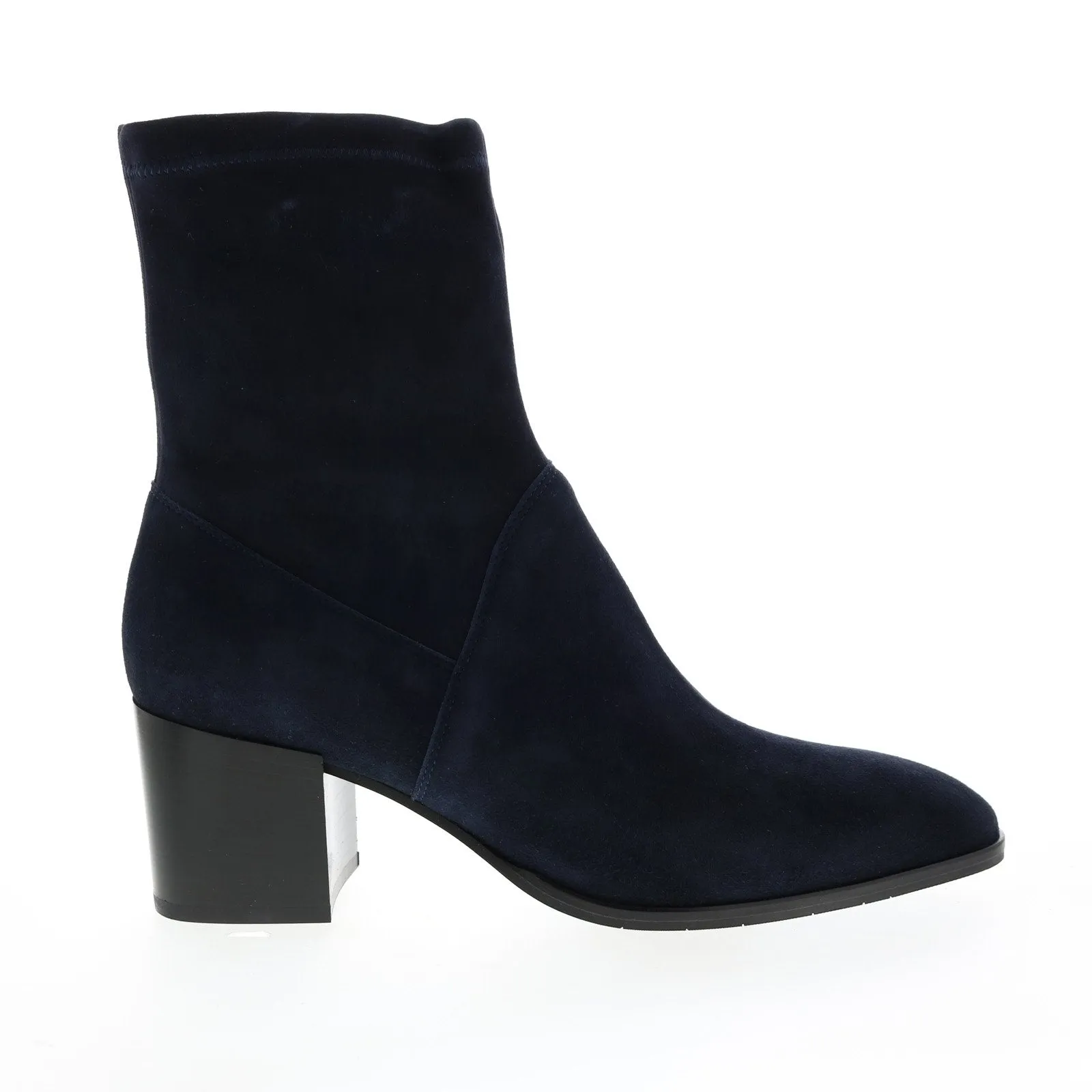 Aquatalia Tia Stretch Suede 34L3219-NVY Womens Blue Suede Zipper Ankle & Booties Boots