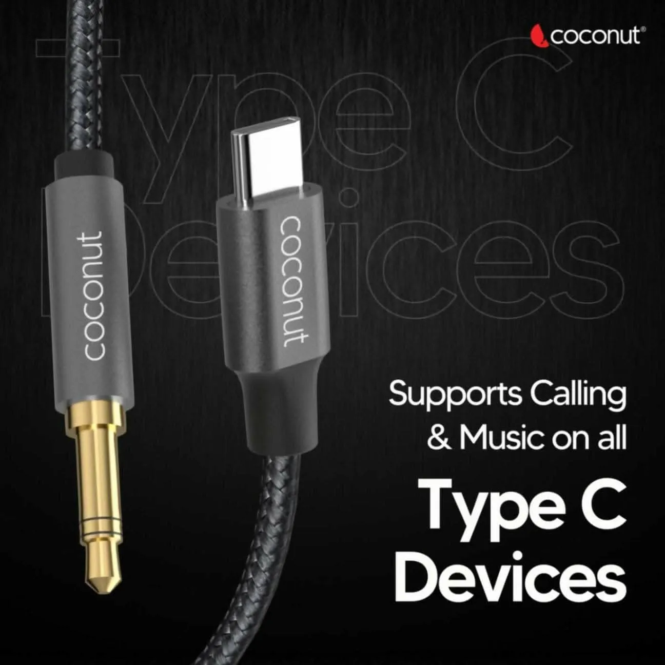 AX13 Type C to 3.5mm AUX Audio 1M Cable, Nylon Braided