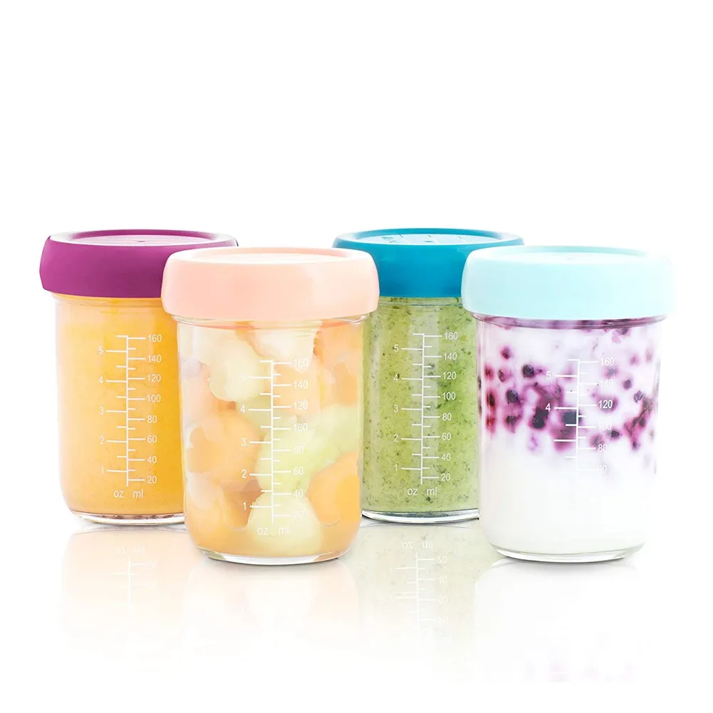 BabyMoov BabyBowls 4-Pack Glass Storage Containers Set - 4 x 8oz