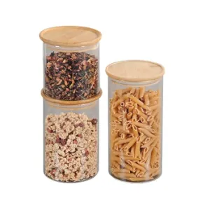 Bamboo Glass Storage Jar - Various Sizes