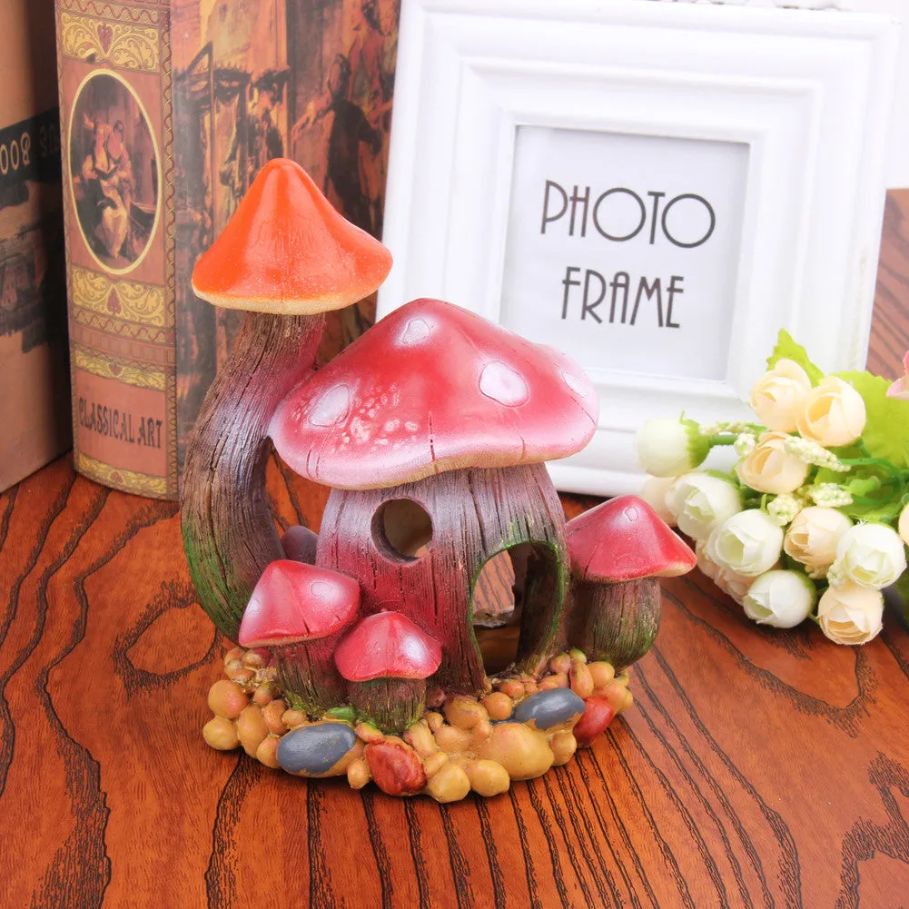 Beautiful Mushroom House Aquarium Decoration