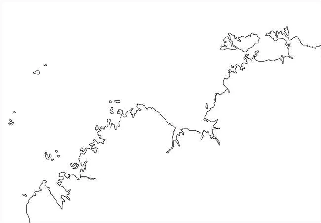 Blank Australia Detailed A2 Flat Map