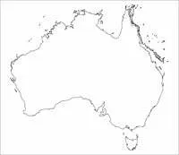 Blank Australia Detailed A2 Flat Map