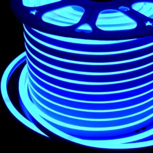 Blue LED Neon Flex AC 220V 240V 8x16mm 120LEDs/m IP65 Waterproof with UK Plug