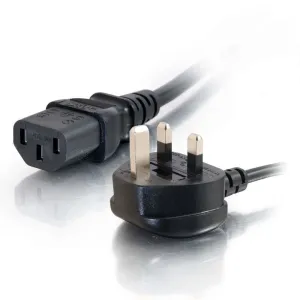 C2g Universal Power Cord - Power Cable - Bs 1363 (M) To Power Iec 60320 C13 - 1 M - Molded - Black