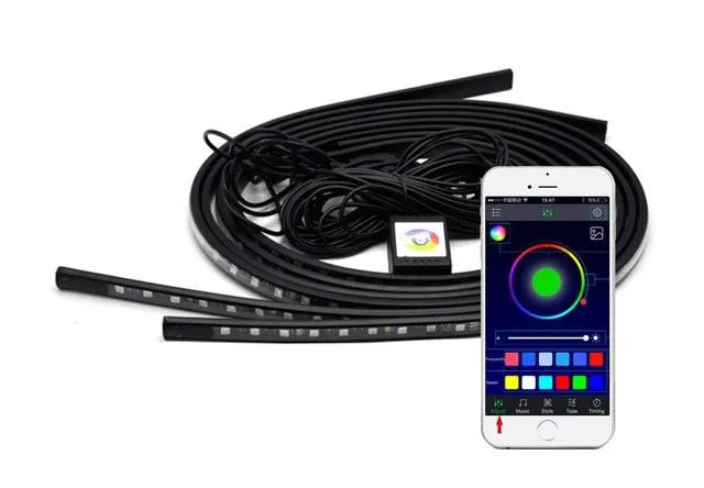 Car Under Glow Light Flexible Strip- LED Underbody Lights Remote APP Control