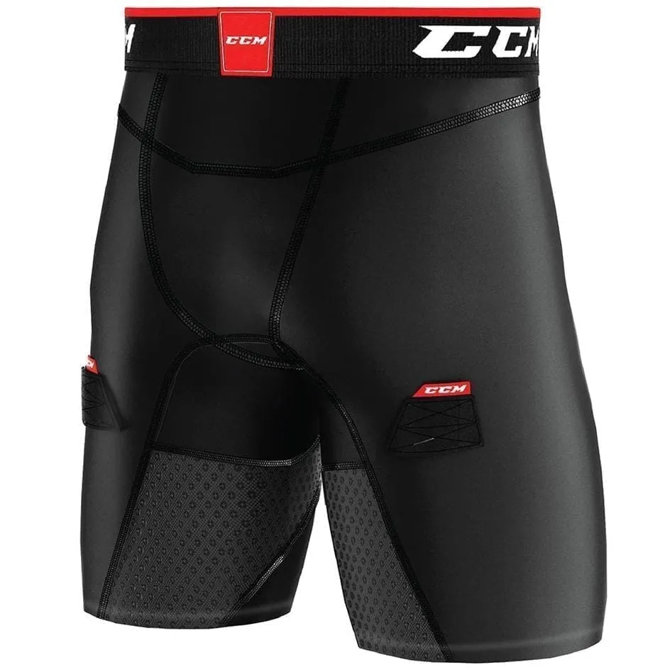 CCM Compression Shorts With Gel/Jock/Tabs