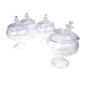 Clear Plastic Round Candy Jar Party Favor, 2-1/2-Inch x 4-Inch, 12-Count