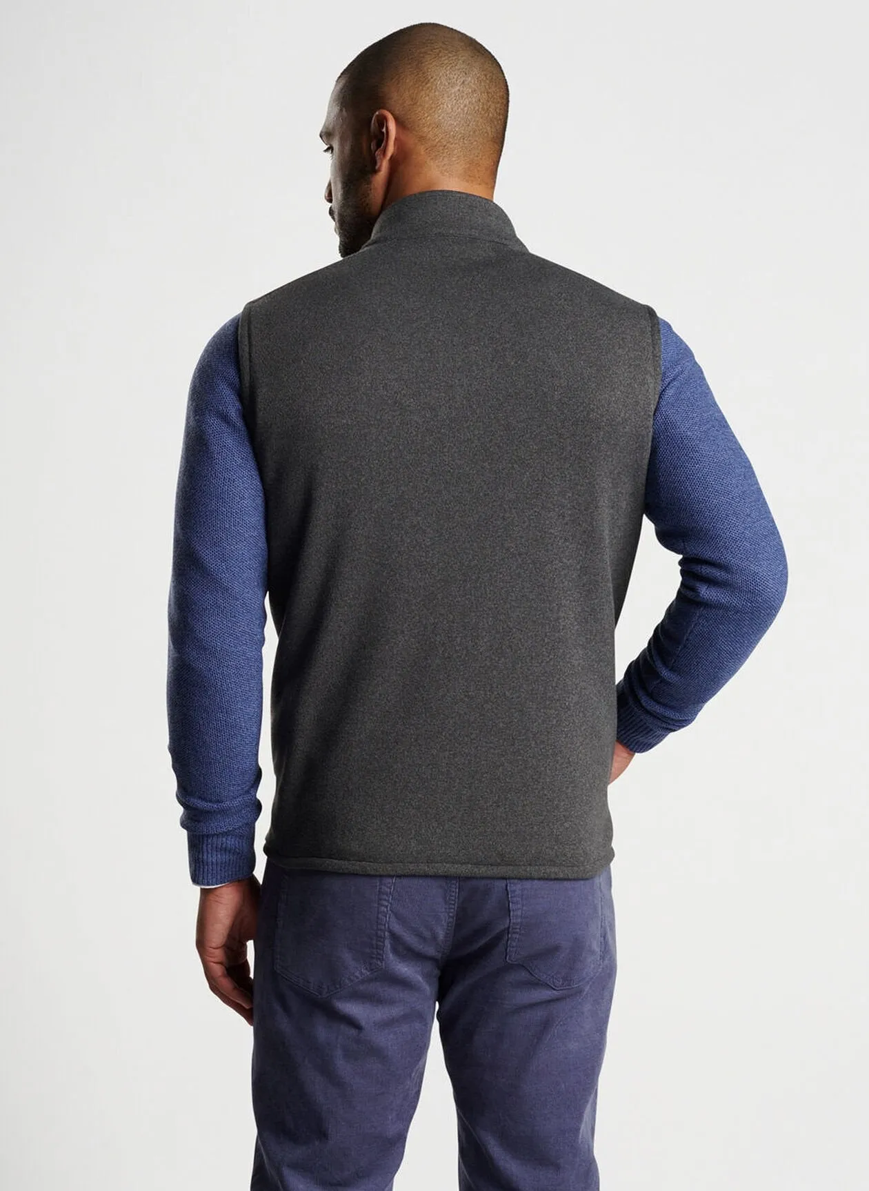 Crown Sweater Fleece Vest in Iron by Peter Millar