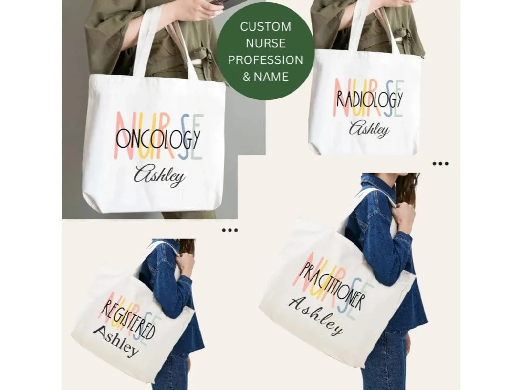 Custom Nurse Profession 100% Cotton Tote Bag