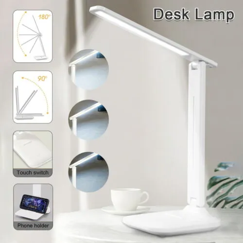 Dimmable Touch LED Desk Lamp, USB, Foldable, Adjustable, ABS