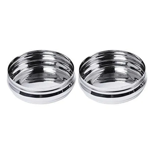 Embassy Bulging Puri Box / Container - Pack of 2 (Size 4, 800 ml each), Stainless Steel