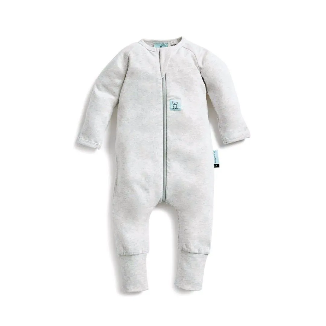 ergoPouch Organic Layers Long Sleeve Babygrow - Grey Marle - 0.2 TOG