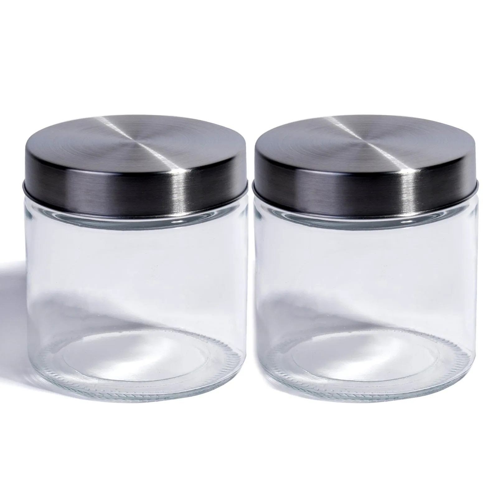 Food Saver Clear Glass Storage Container Jar with Airtight Lid, 40 oz - Set of 2