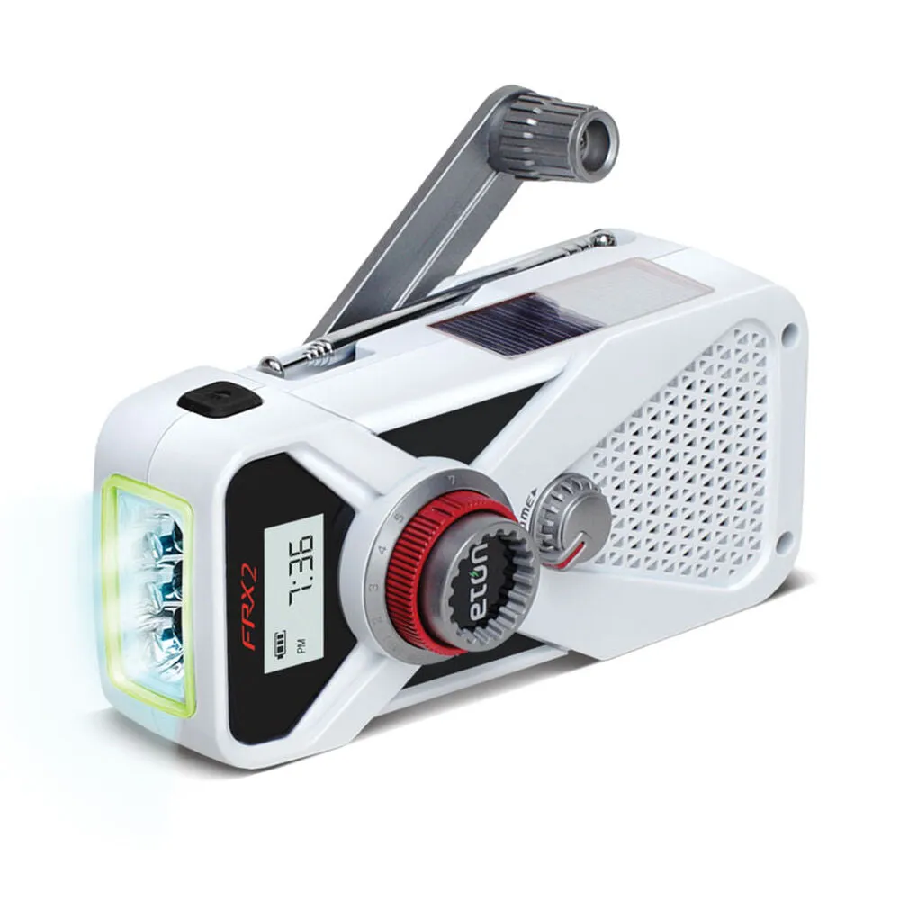 FRX2 Emergency Hand Crank Weather Alert Radio with LED Flashlight   Phone Charger