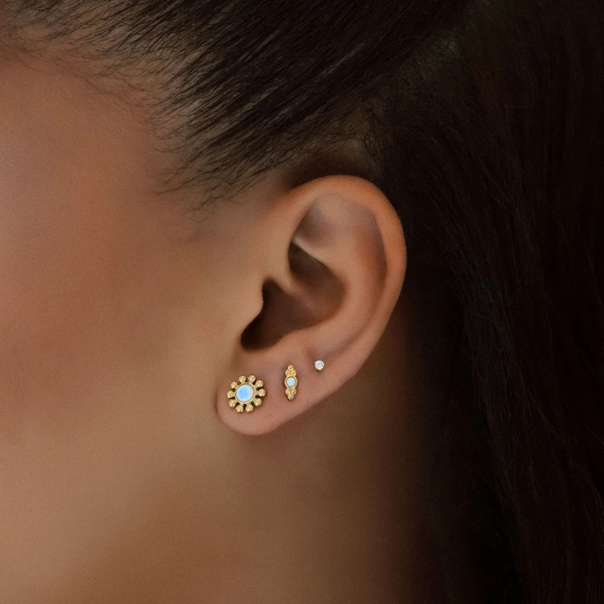 Golden Hour Opal Stud Earrings