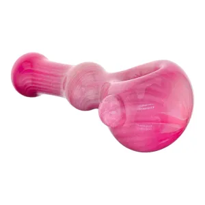 Large Pink Over White Glass Hand Pipe