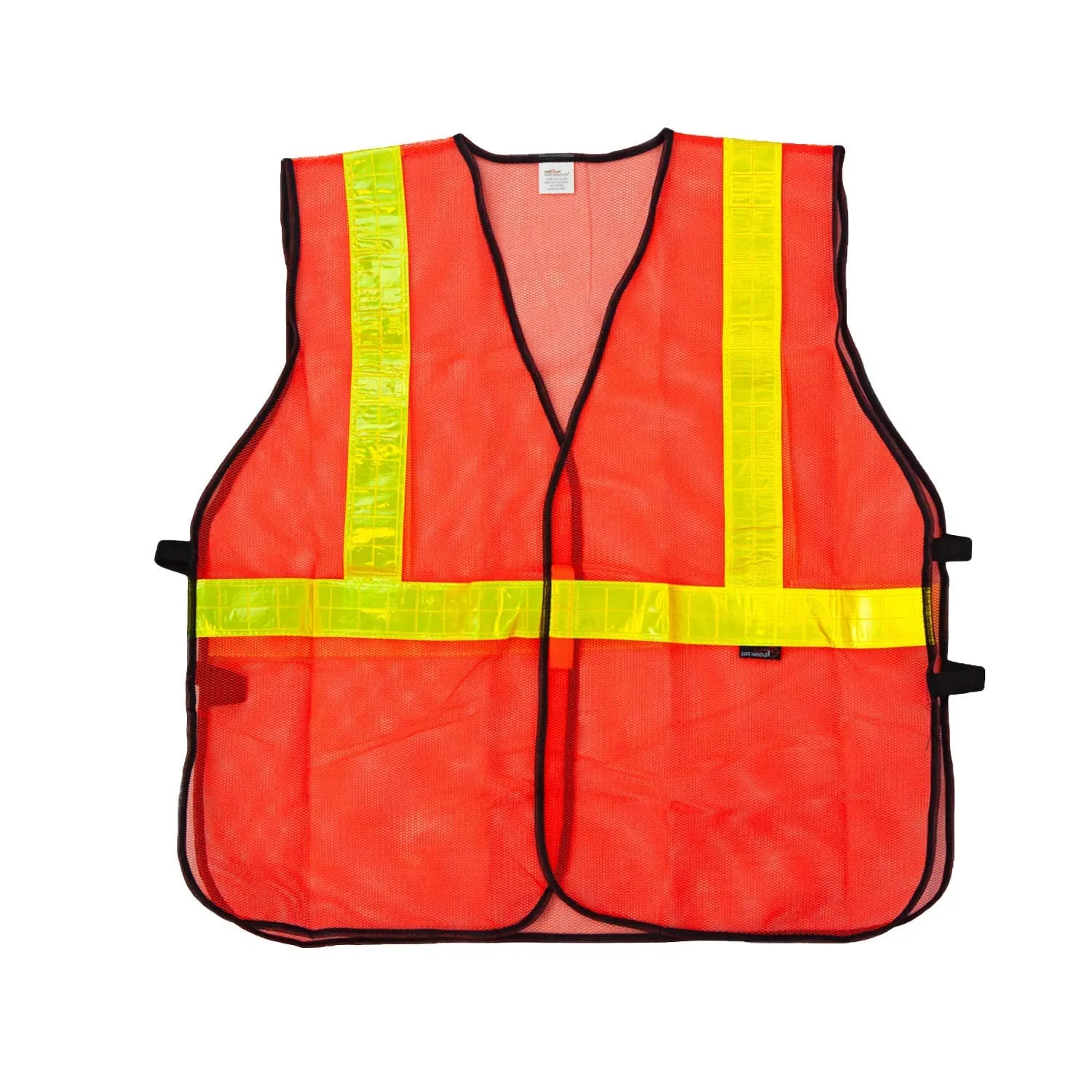 Lattice Reflective Safety Vests, Fluorescent, Hook & Loop Closer, Orange