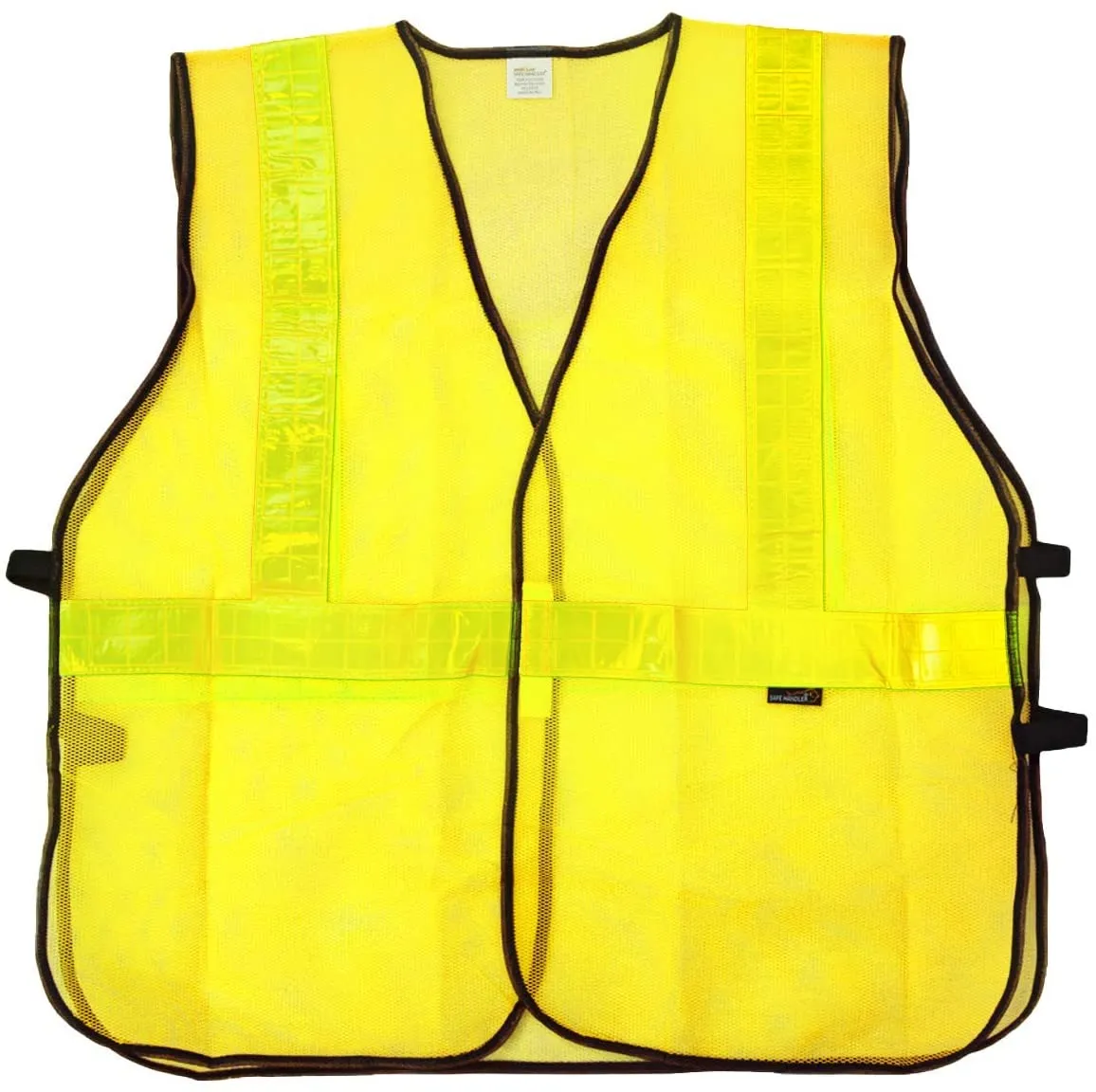 Lattice Reflective Safety Vests, Fluorescent, Hook & Loop Closer, Yellow