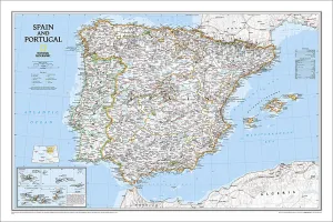 Map of Spain and Portugal National Geographic Classic Edition 22x33 Wall Map Poster - NG Maps