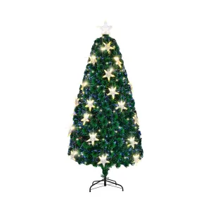 Mazam Christmas Tree 1.8M 6FT Fibre Optics Xmas Trees Green with LED lights